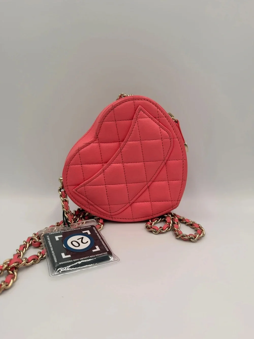 Chanel CC In Love Heart Bag — Coral Pink Lambskin 22S